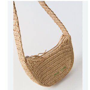 Zara Tan Woven Shoulder Bag